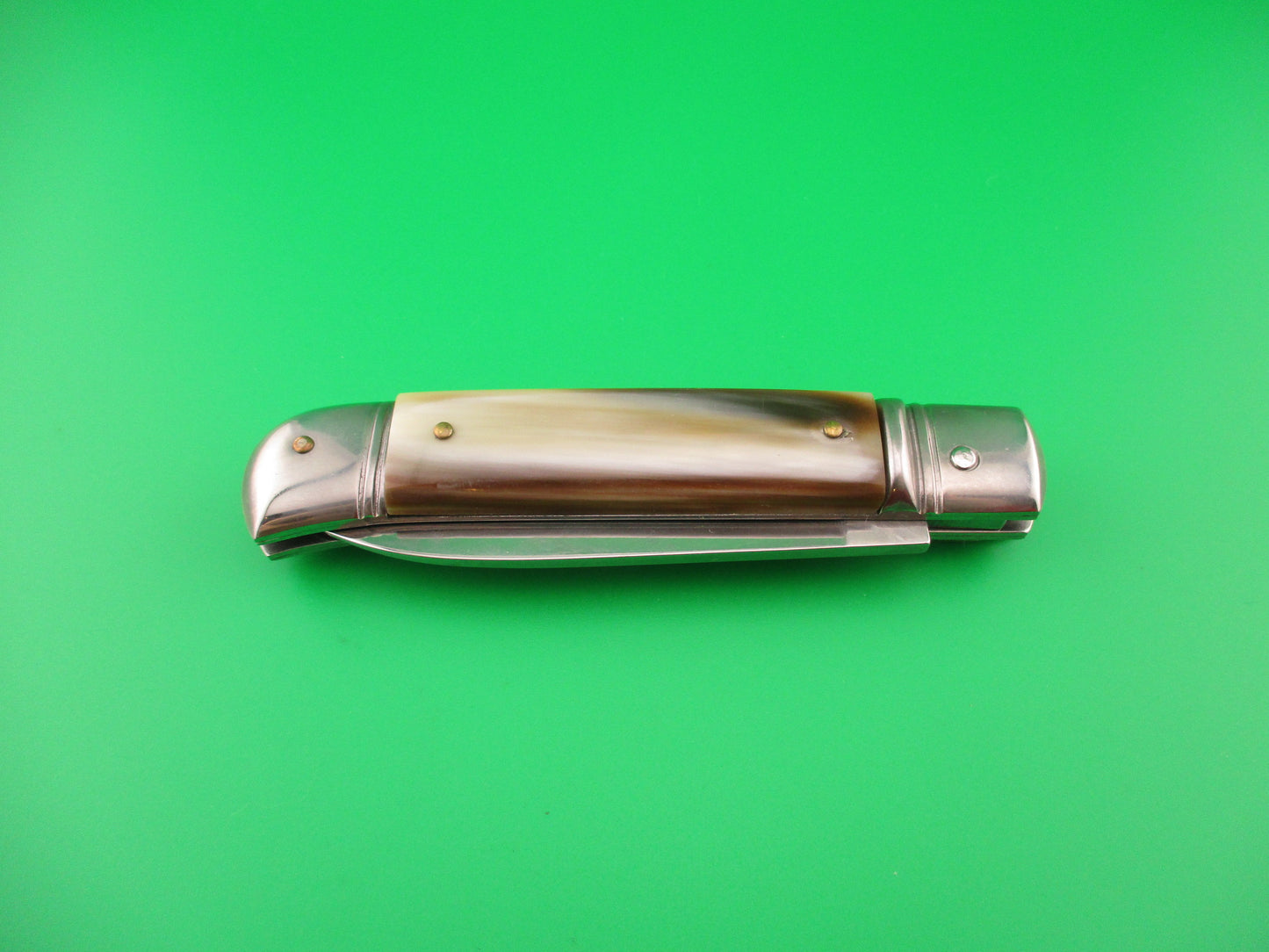 AKC MADE IN ITALY 20cm Italian Lever Honey Horn automatic knife
