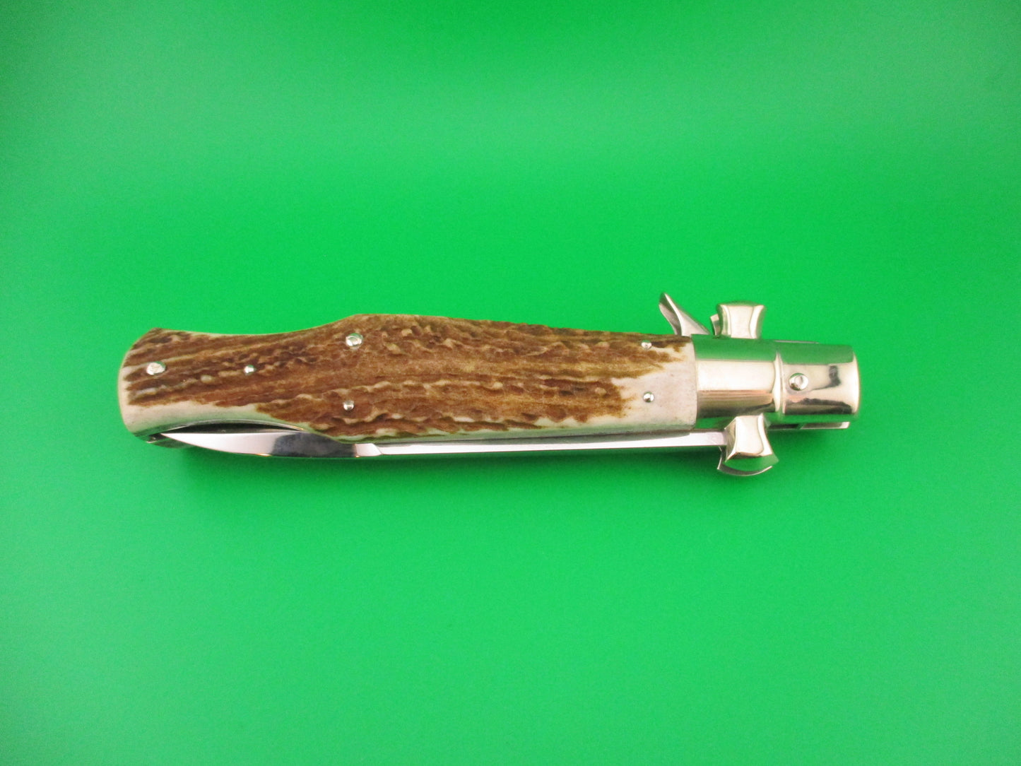 AGA CAMPOLIN ITALY 29cm Italian BLACK WIDOW Stag Fulcrum Wasp Square button knife