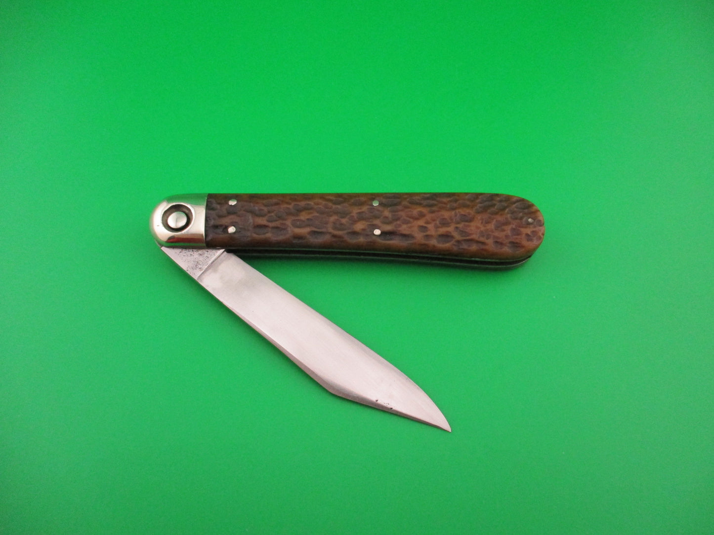Press Button Knife Co #1000 INVINCIBLE antique bone handled switchblade knife