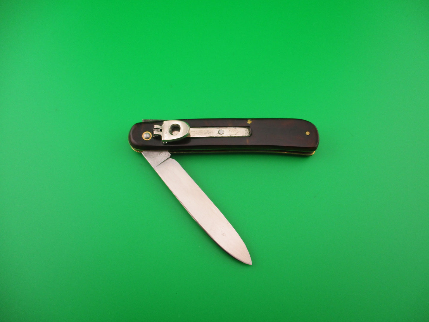 Bonsa SOLINGEN GERMANY 18cm German Lever Shadow Tortoise vintage automatic knife