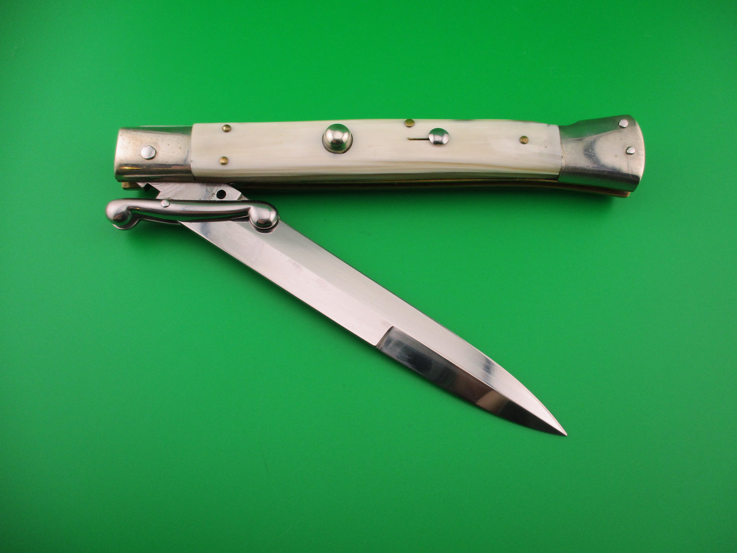 AGA CAMPOLIN 33cm Italian Swing Guard White Horn Pascotto automatic knife