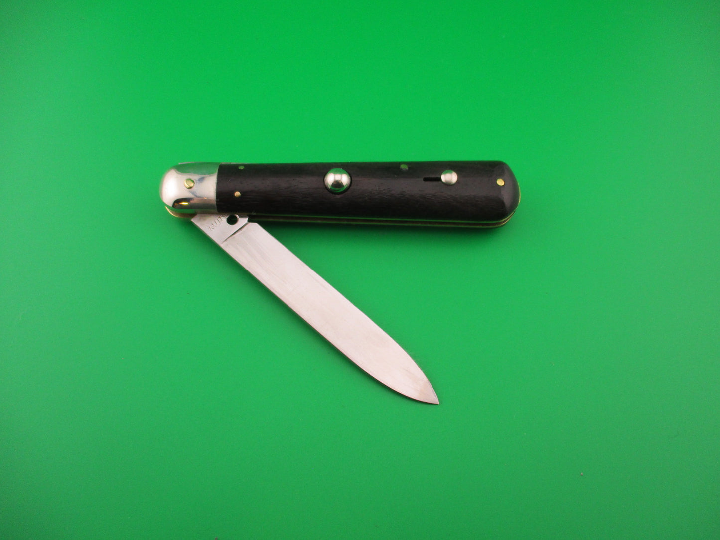 Rostfrei 20cm Italian Ebony Cigar Slip joint 1970s vintage NOS switchblade jack knife