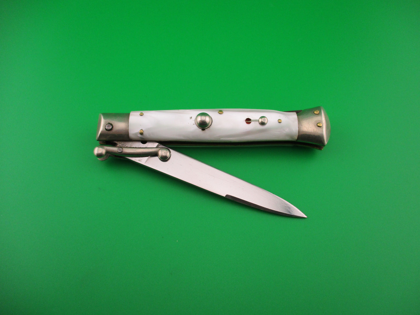 MADE IN ITALY INOXID 21cm Italian Pearlex Vintage Swing guard switchblade knife
