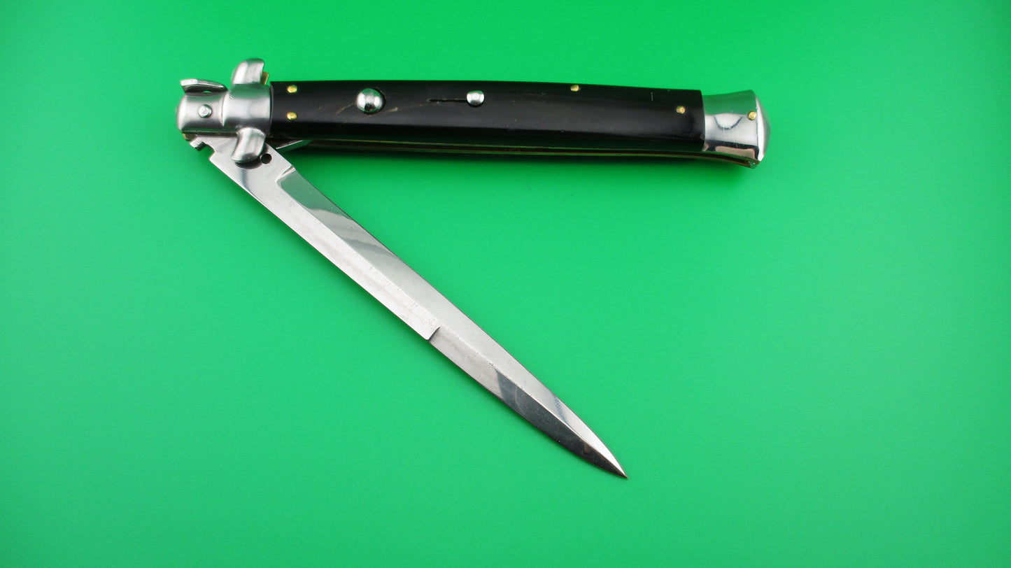 INOX 33cm Italian Stiletto vintage 1980s Dark Horn automatic knife