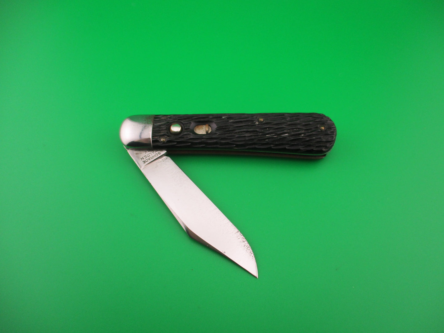 SCHRADE WALDEN NY #155 Scout Black Stagged vintage automatic knife