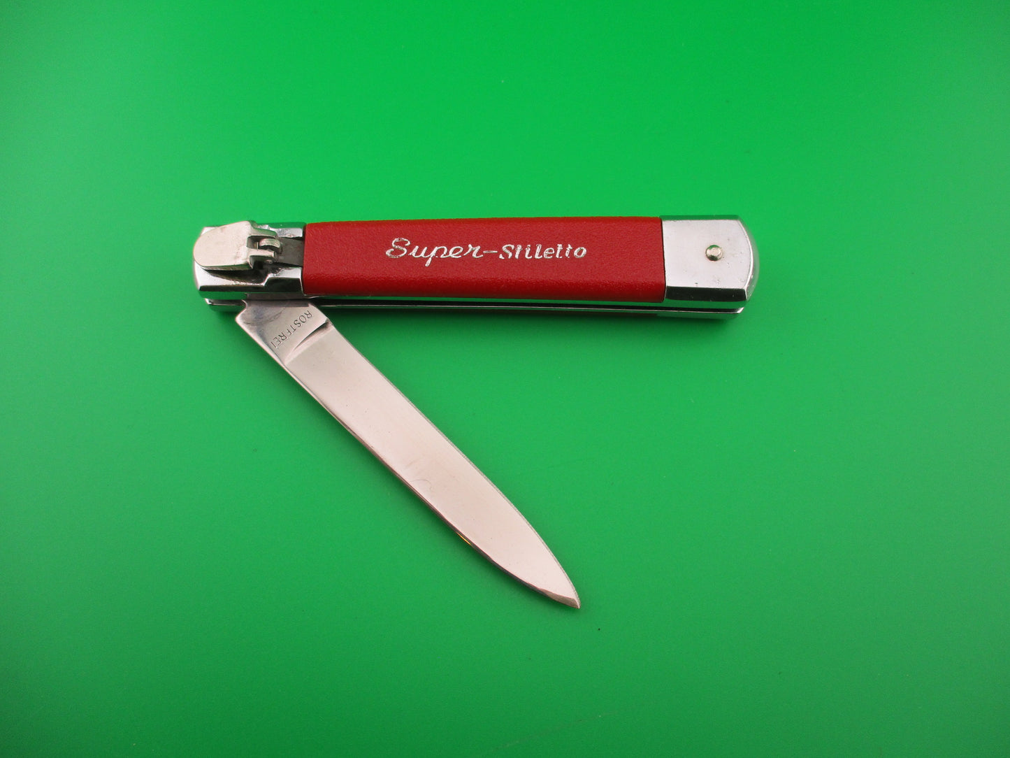 ROSTFREI Super-Stiletto 20cm Vintage Red Lever release automatic knife