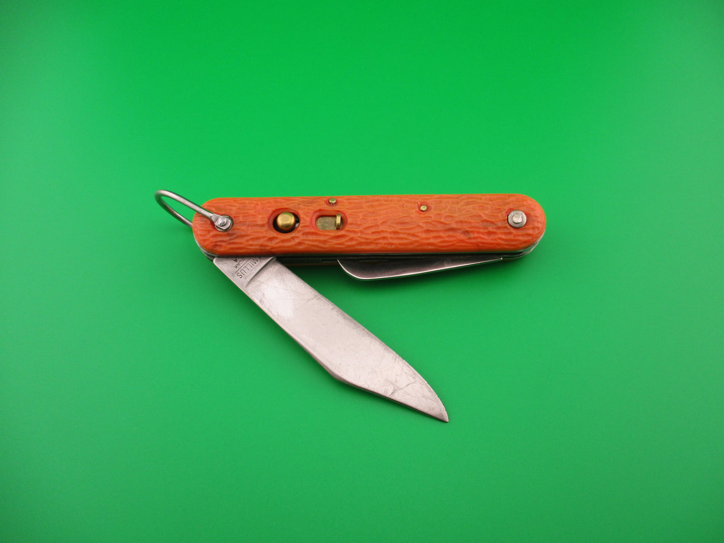CAMILLUS vintage MC1 Orange paratrooper automatic knife with hook blade