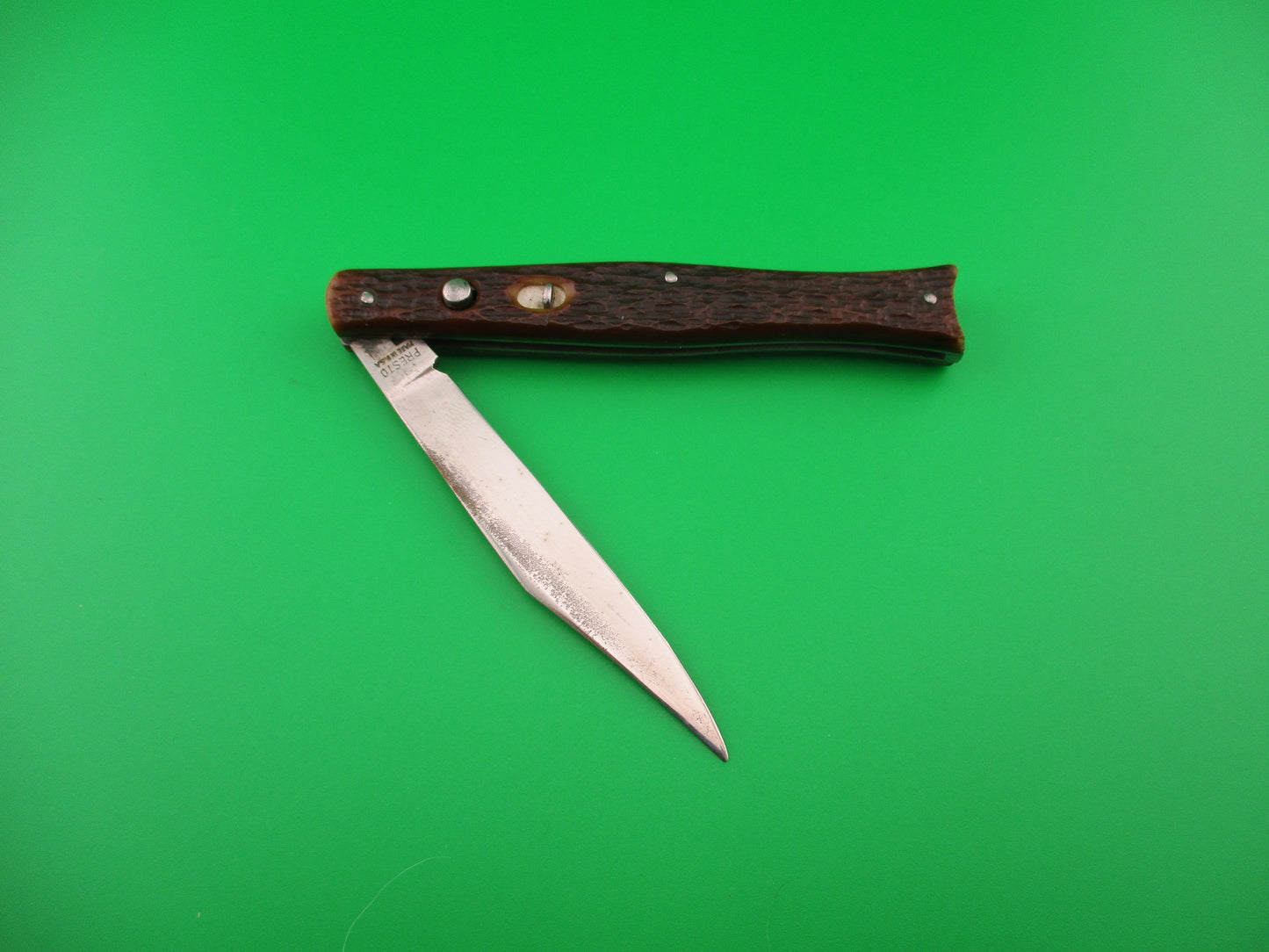 PRESTO #6000S Fishtail Jigged Bone scales Vintage switchblade knife