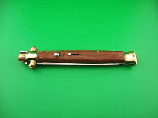 AB ITALY 33cm Italian Swivel bolster Dagger grind Wood scales vintage automatic knife