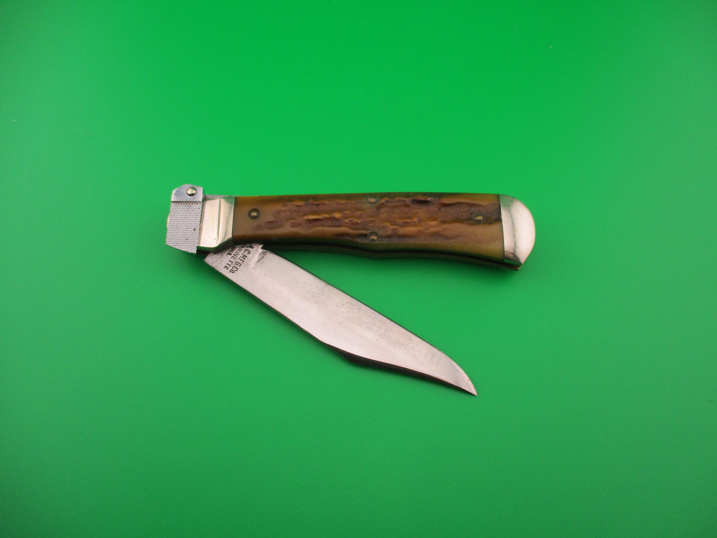 Aerial AC MFG Co Marinette, WIS Stag Lever K112 switchblade knife