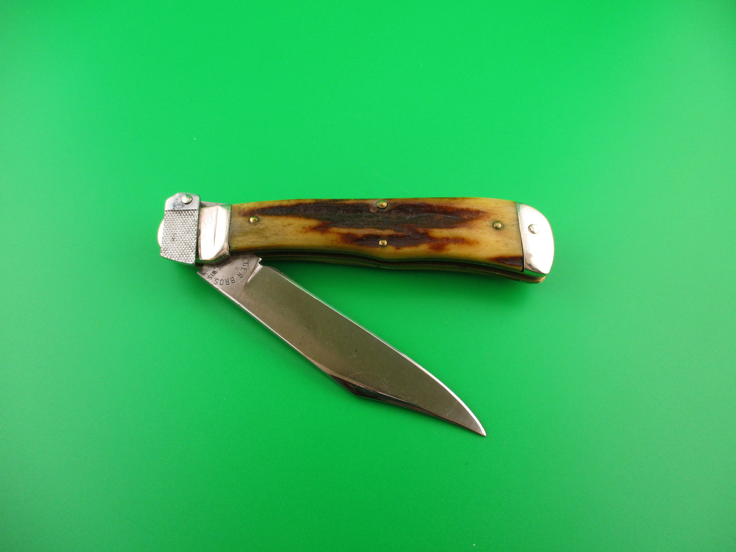 JAEGER BROS MARINETTE, WIS Stag Vintage Automatic knife Aerial Knife Co