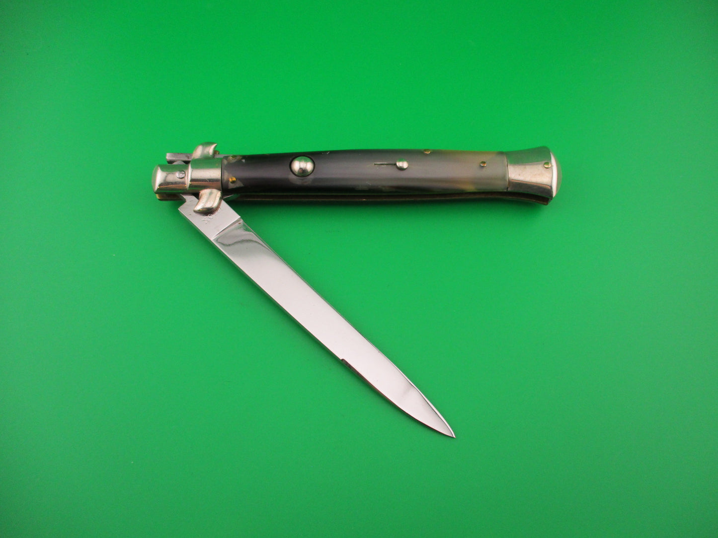 INOX PATENT 27cm Vintage Italian Stiletto BOBC Black & Green automatic knife