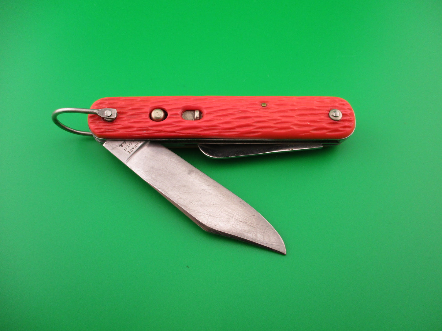 Schrade Walden MC1 Orange military paratrooper switchblade knife used by NASA