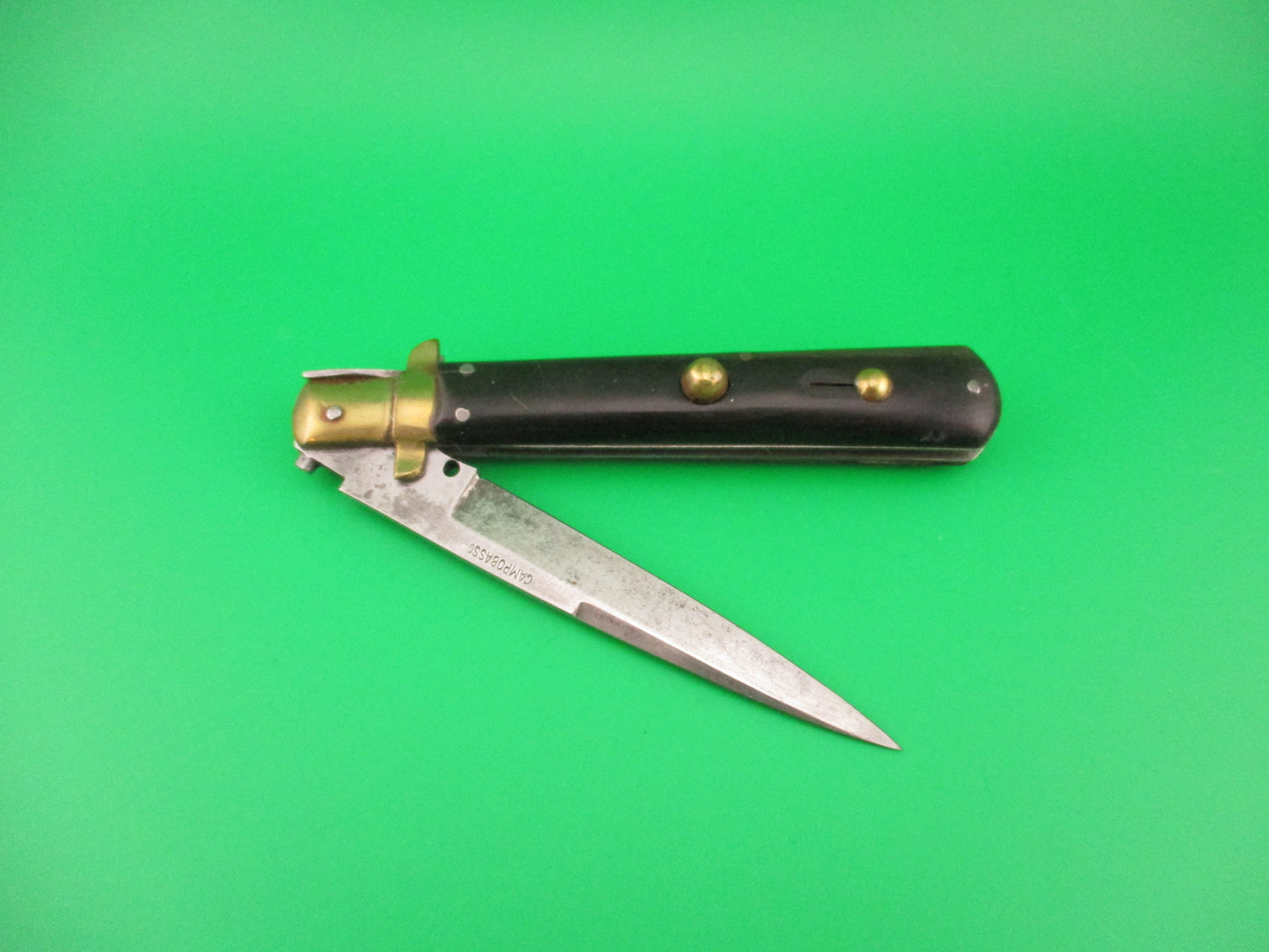 CAMPOBOSSO 22cm Italian Picklock Brass & Horn 1940s vintage automatic knife
