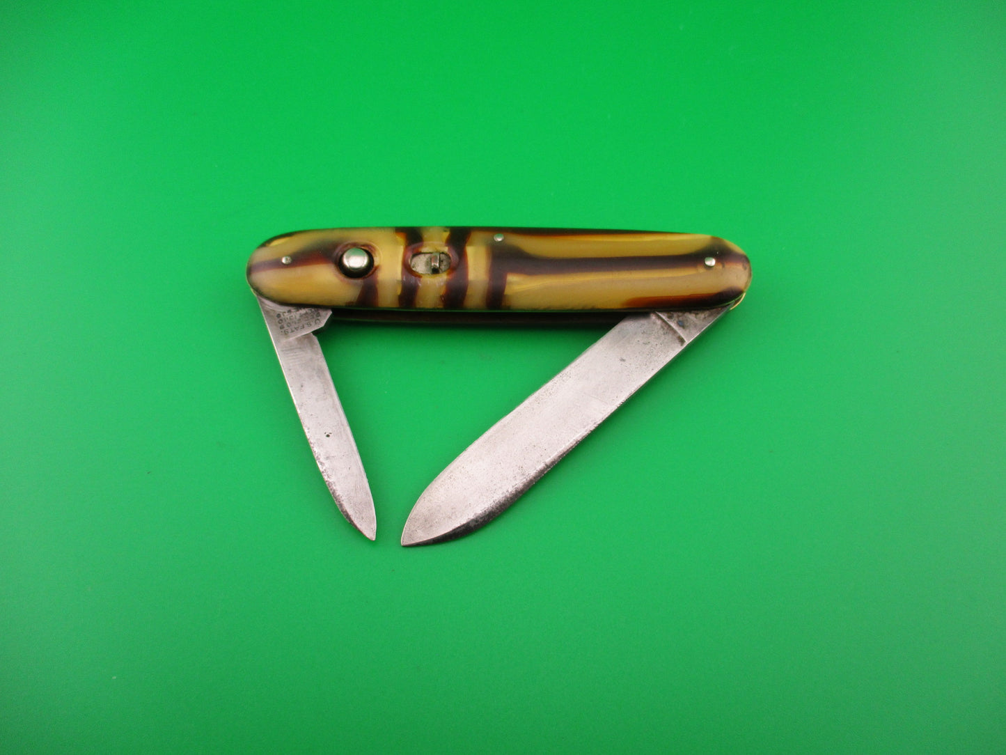 SCHRADE CUT CO Large 3 3/4" double Spear Butter & Molasses automatic knife