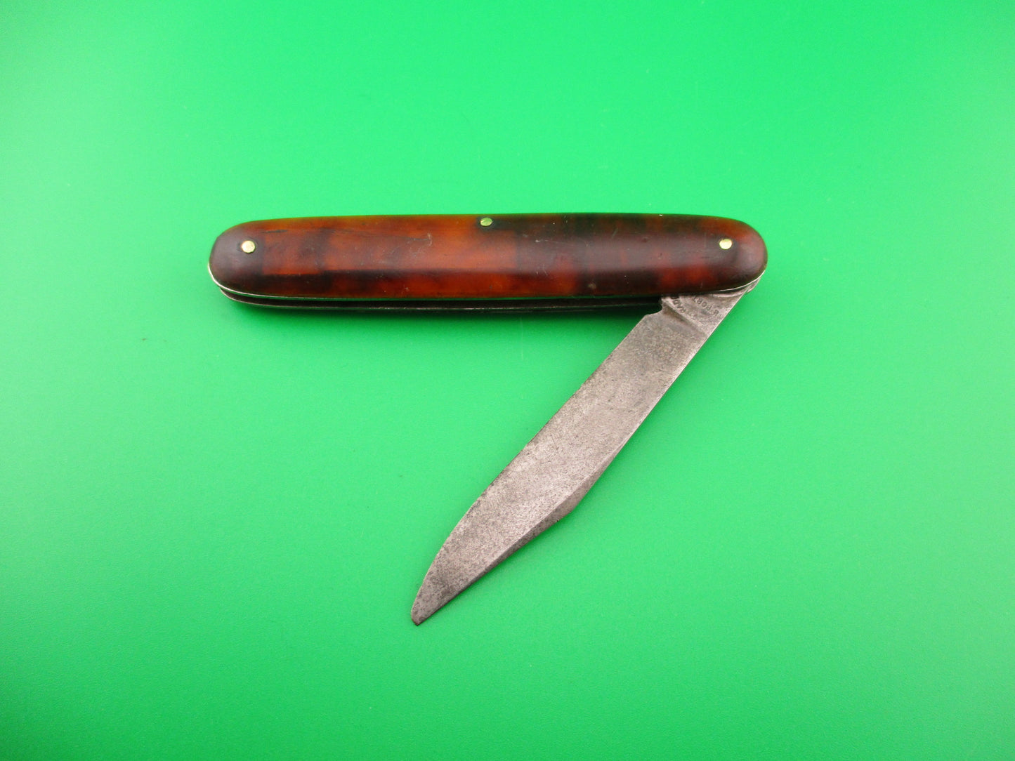 PRESTO single Cigar Tortoise celluloid handle switchblade knife