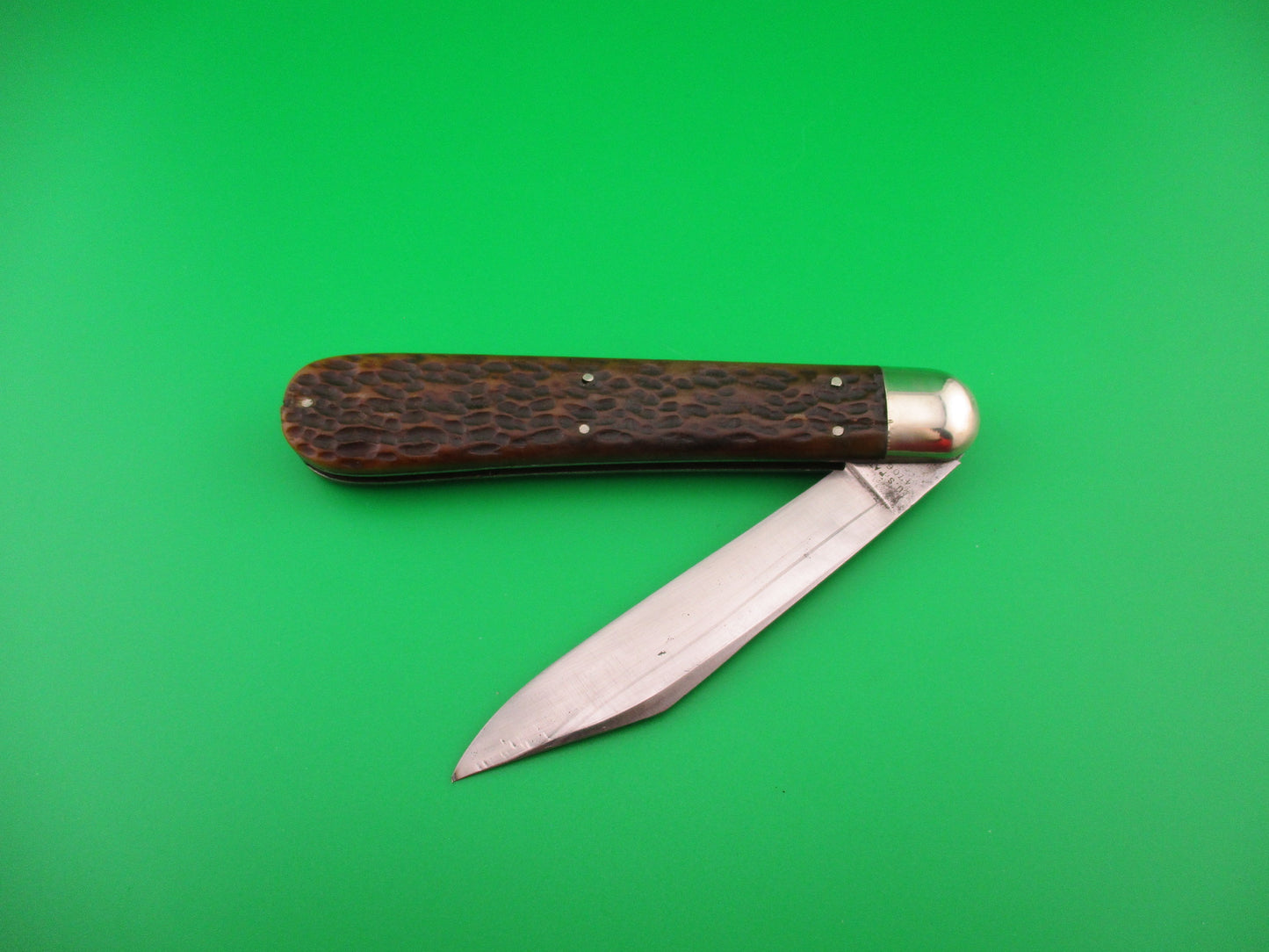 Press Button Knife Co #1000 INVINCIBLE antique bone handled switchblade knife
