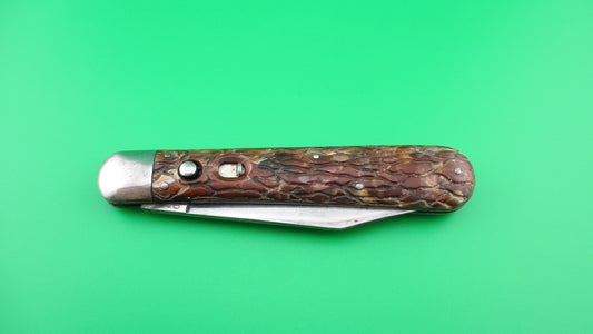 PRESTO Hunter Brain Wormgroove scales Vintage Schrade automatic knife