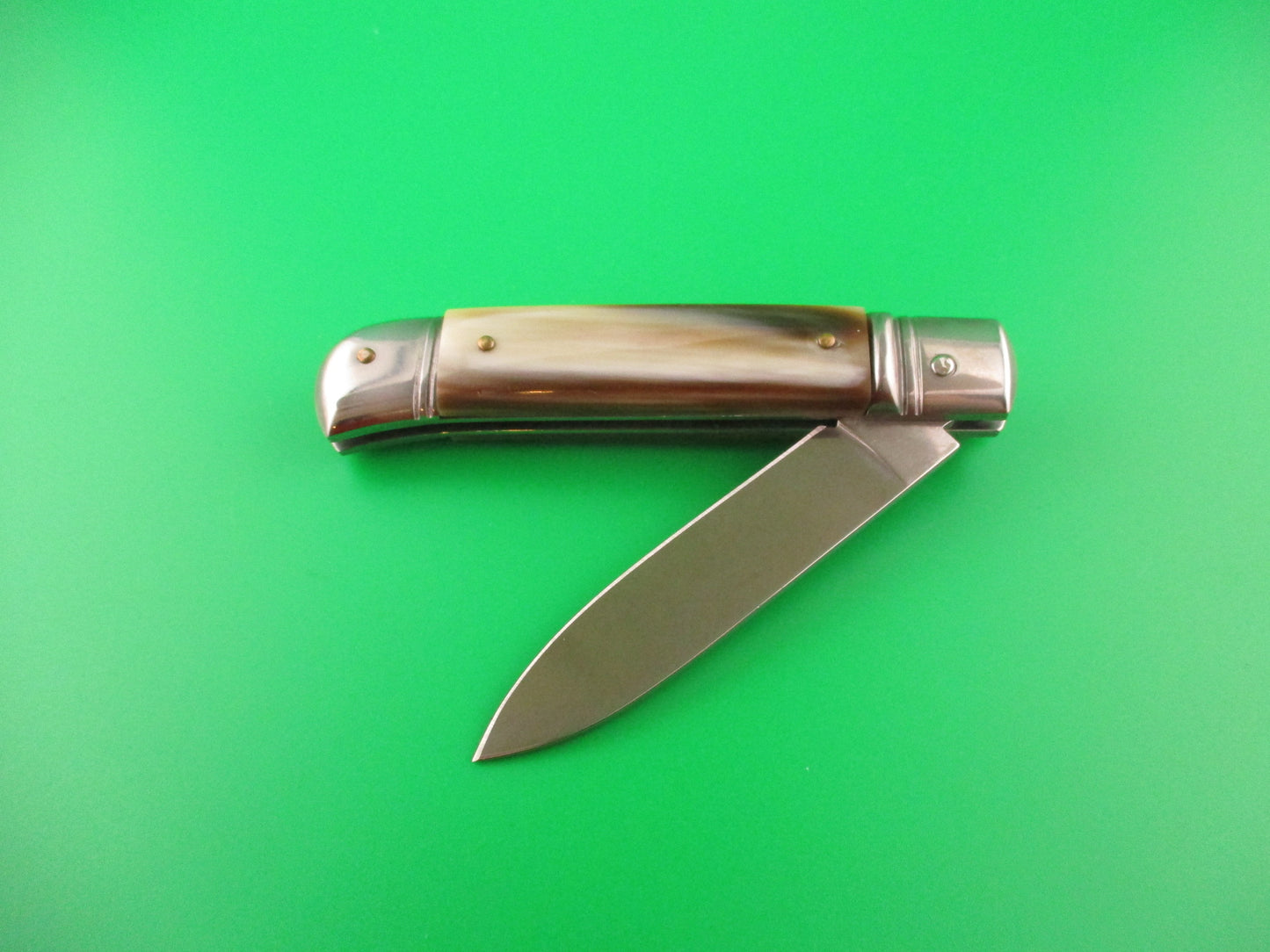 AKC MADE IN ITALY 20cm Italian Lever Honey Horn automatic knife