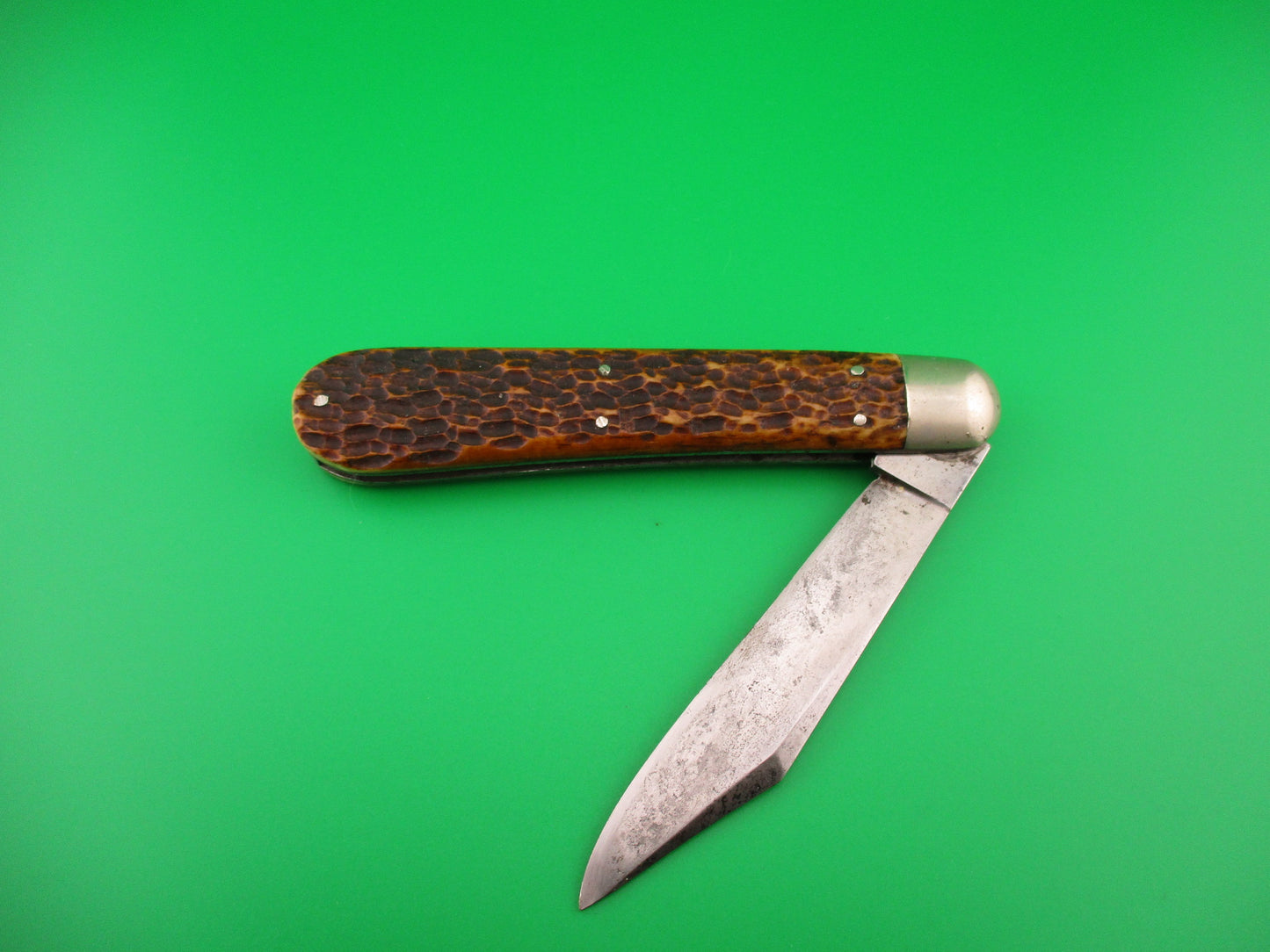 Press Button Knife Co #1000 INVINCIBLE antique switchblade knife w Etch
