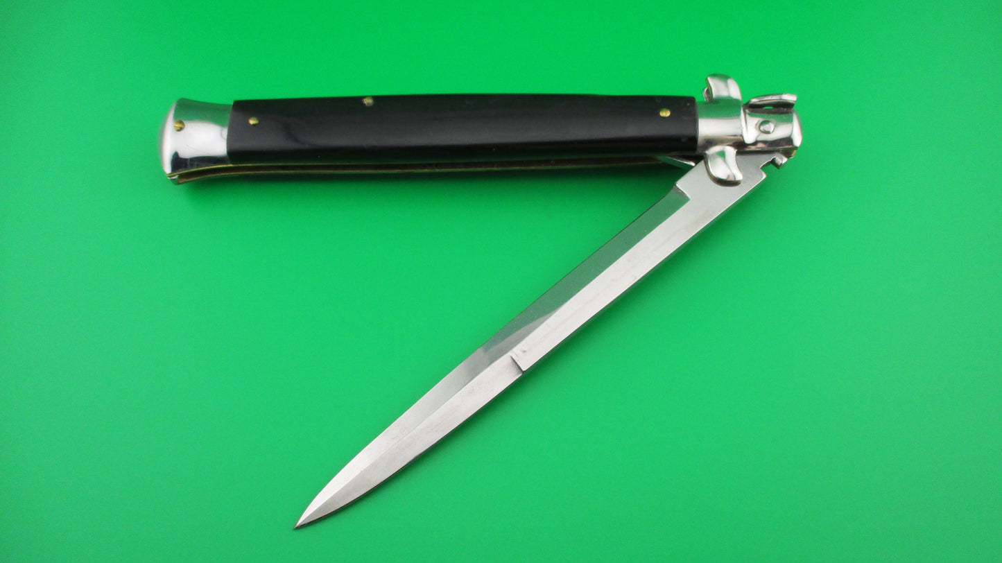 INOX 33cm Italian Stiletto vintage 1980s Dark Horn automatic knife