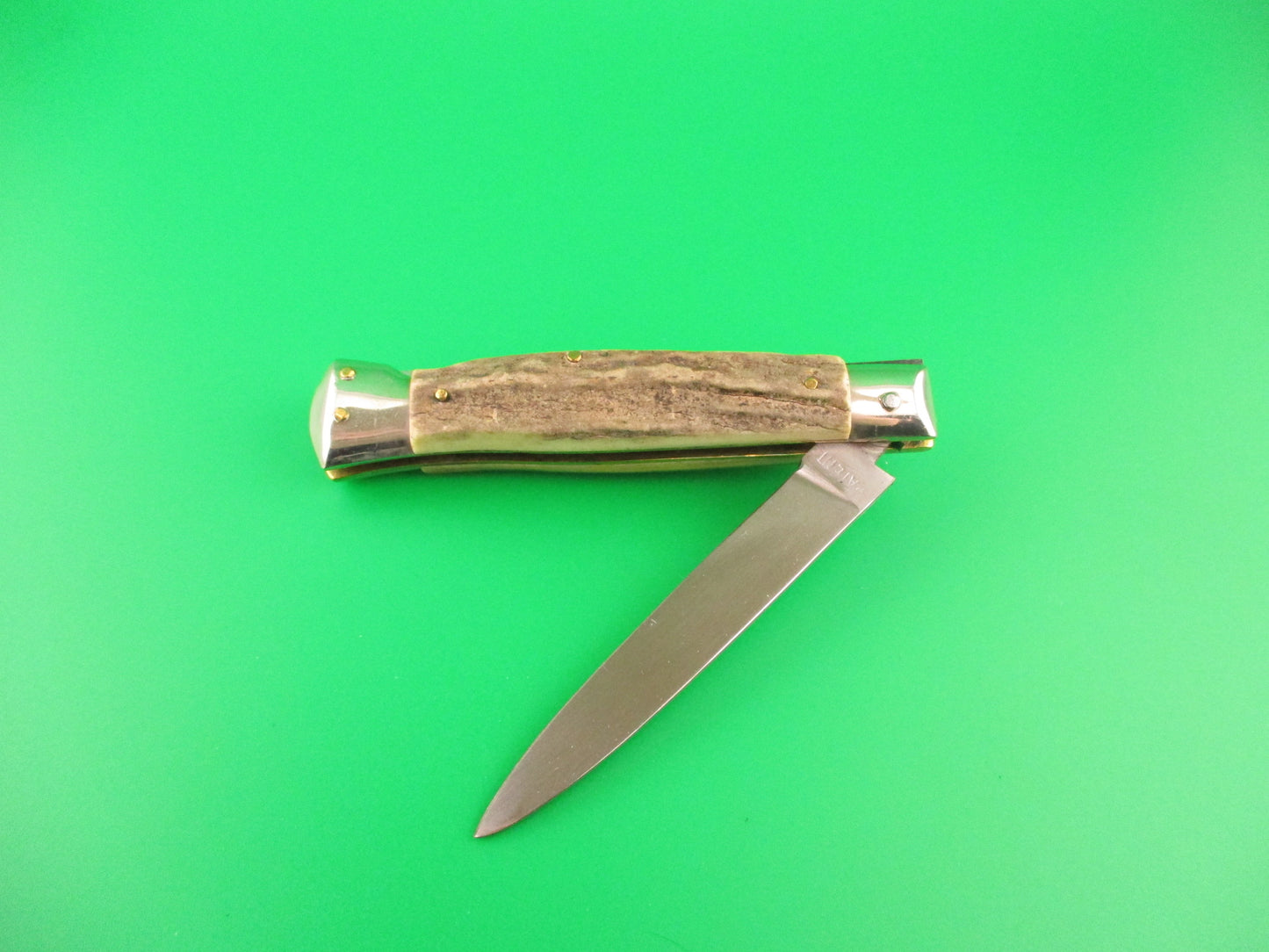 Rostfre 8 PATENT 18cm Italian Stag Lockback Rare Automatic knife NOS Belgium