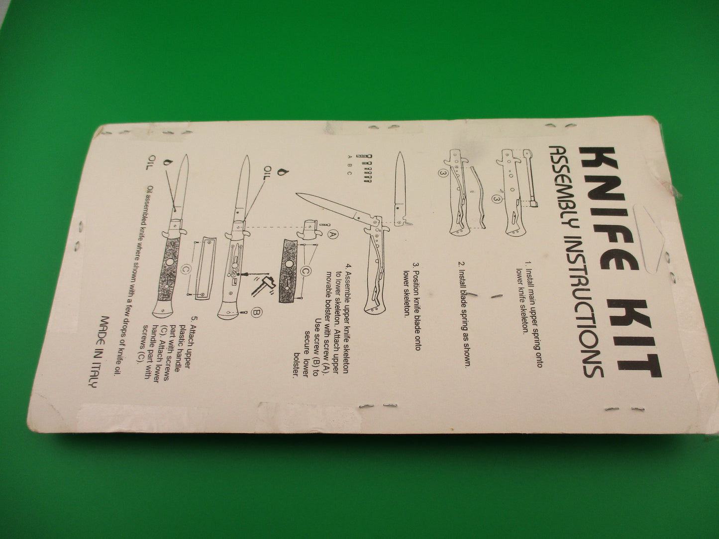 SWITCHBLADE KNIFE KIT Made in Italy 1980s Assemble your own 20cm Stiletto