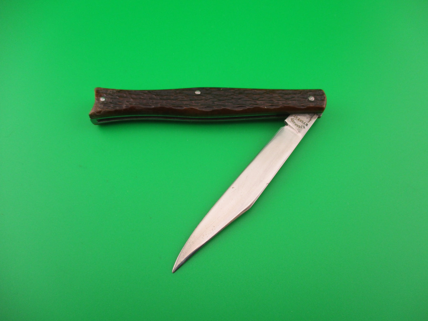 PRESTO #6000S Fishtail Jigged Bone scales Vintage switchblade knife