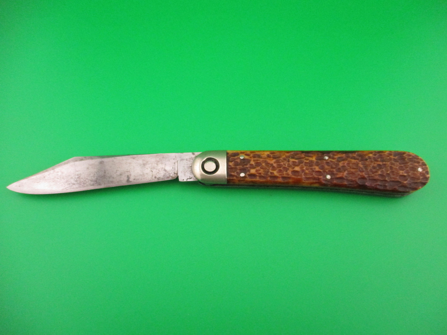 Press Button Knife Co #1000 INVINCIBLE antique switchblade knife w Etch