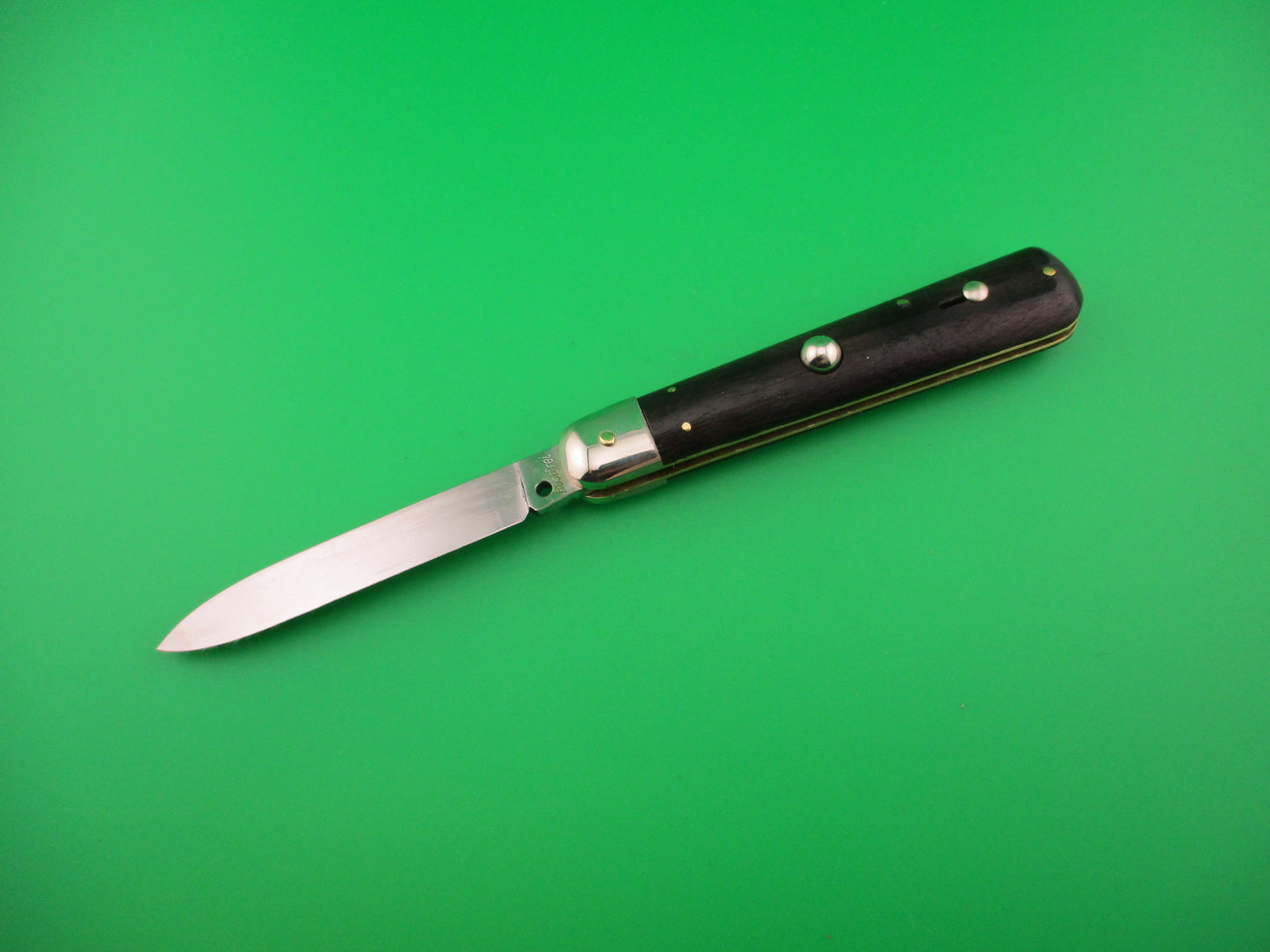 Rostfrei 20cm Italian Ebony Cigar Slip joint 1970s vintage NOS switchblade jack knife