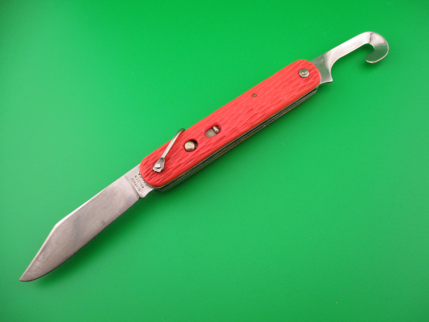 Schrade Walden MC1 Orange military paratrooper switchblade knife used by NASA