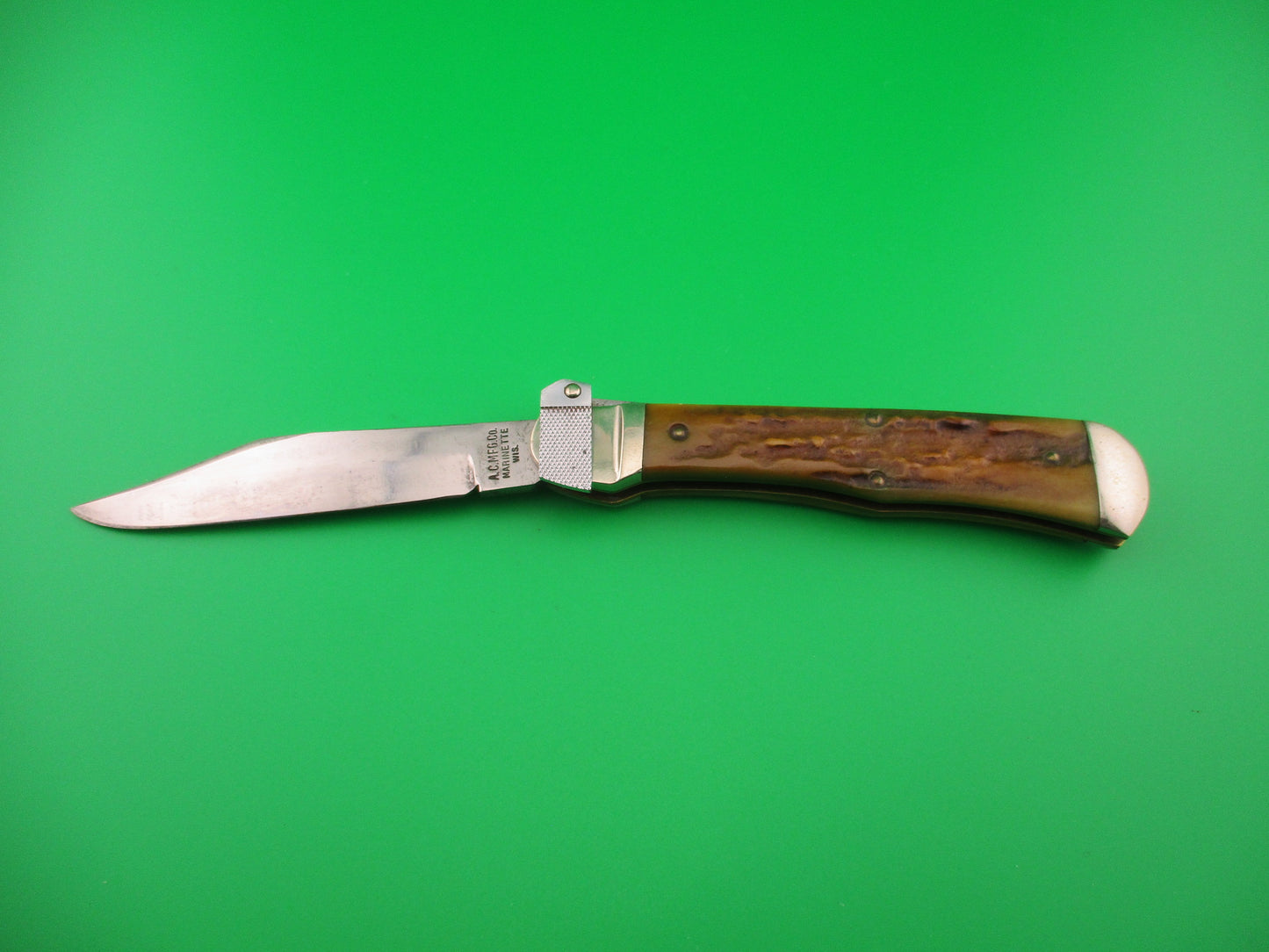 Aerial AC MFG Co Marinette, WIS Stag Lever K112 switchblade knife