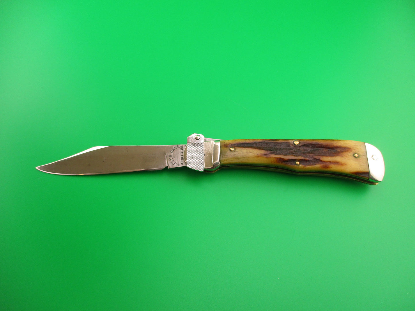 JAEGER BROS MARINETTE, WIS Stag Vintage Automatic knife Aerial Knife Co