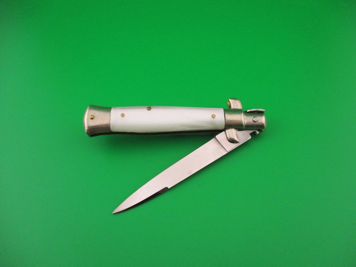 C JUL HERBERTZ IMPORT 18cm Italian Transitional Pearlex Stiletto switchblade NOS Red Dot