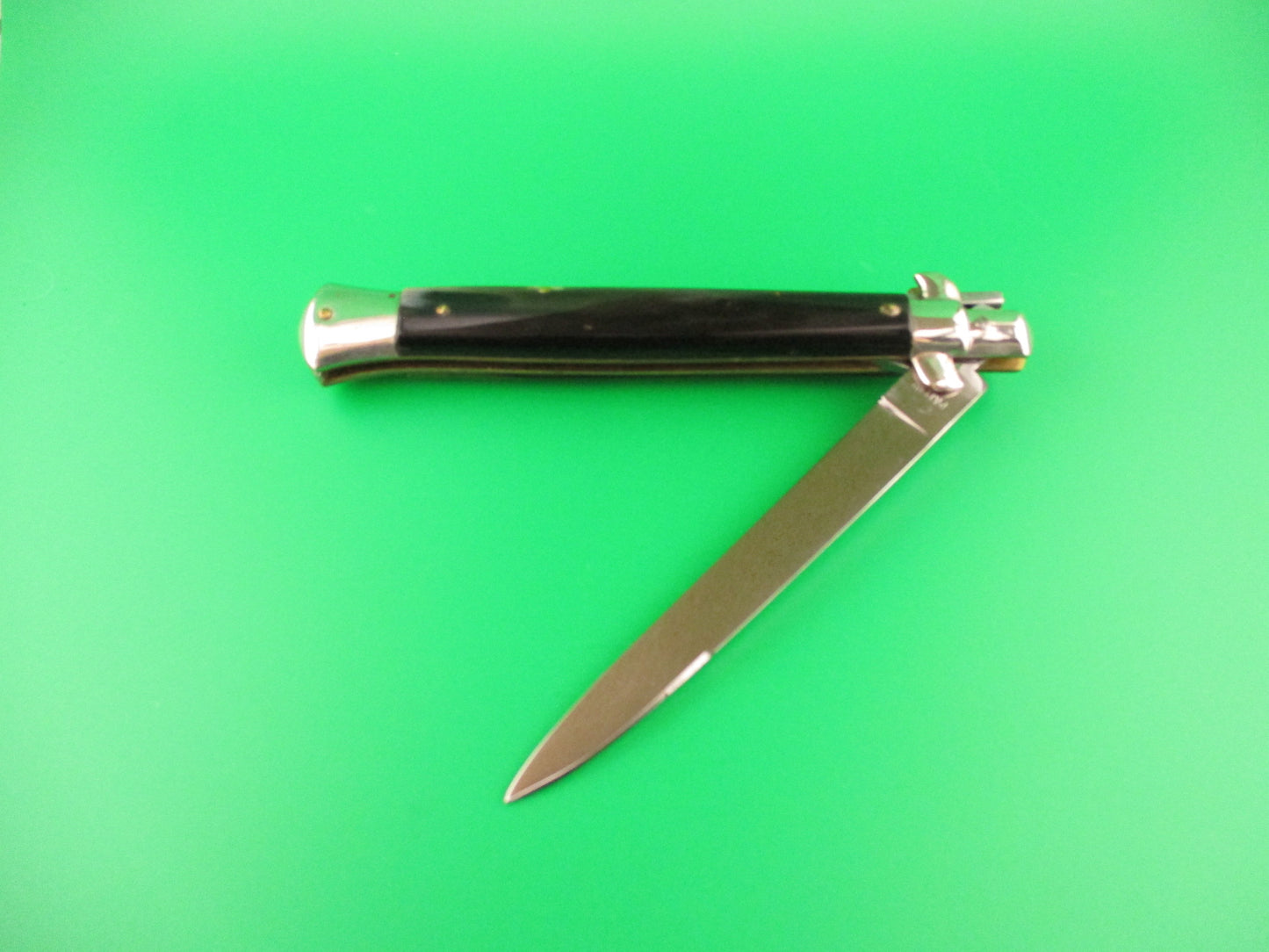 INOX PATENT 27cm Vintage Italian Stiletto BOBC Black & Green automatic knife
