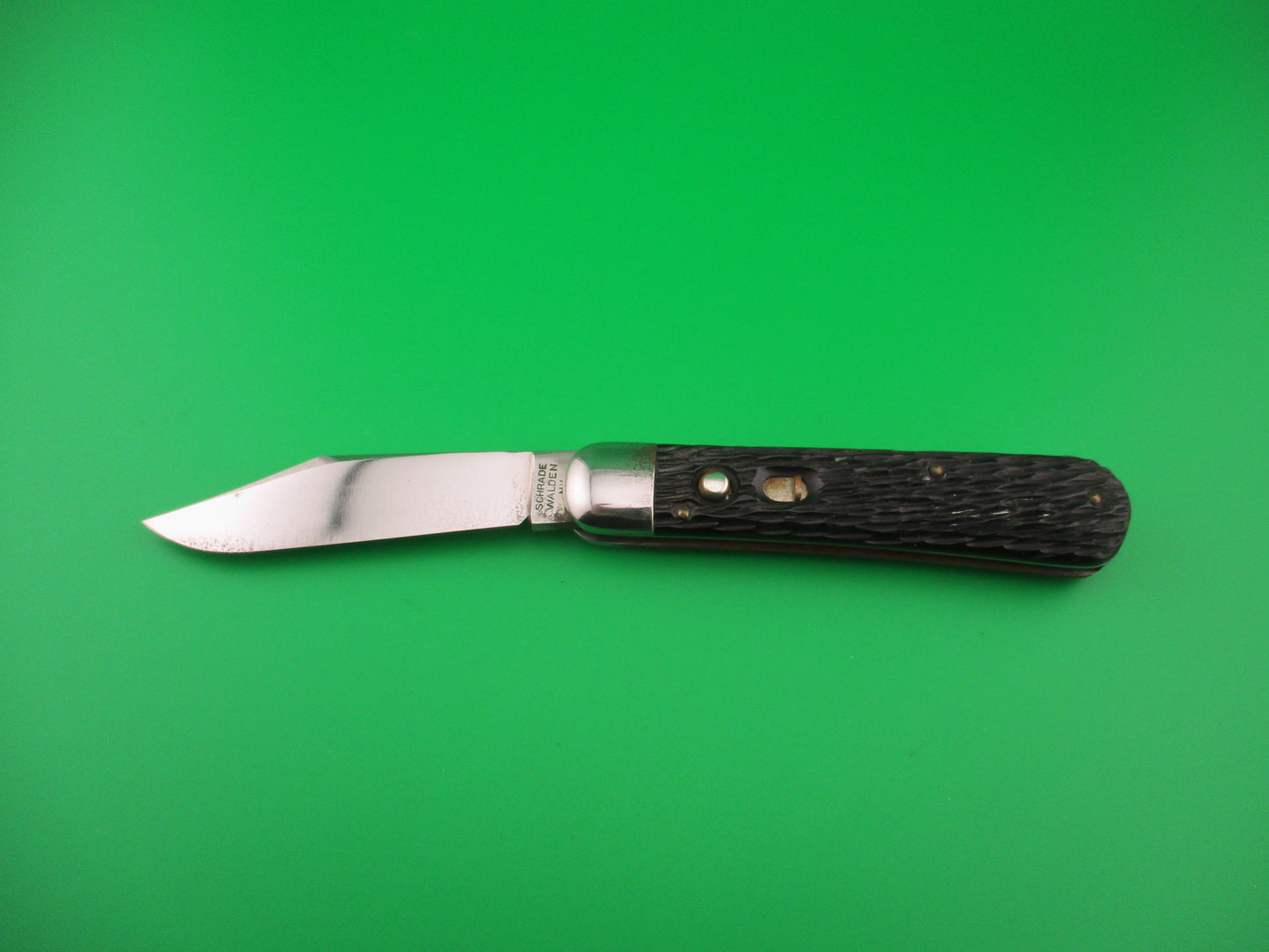 SCHRADE WALDEN NY #155 Scout Black Stagged vintage automatic knife