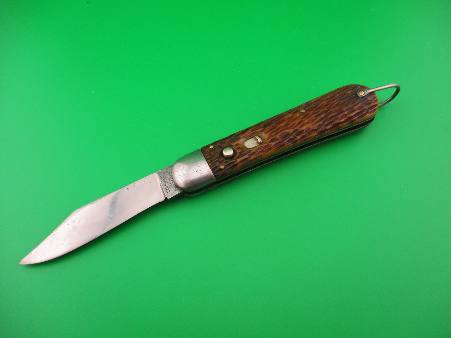 SCHRADE CUT CO M2 Bone WWII Paratrooper Military issue switchblade knife