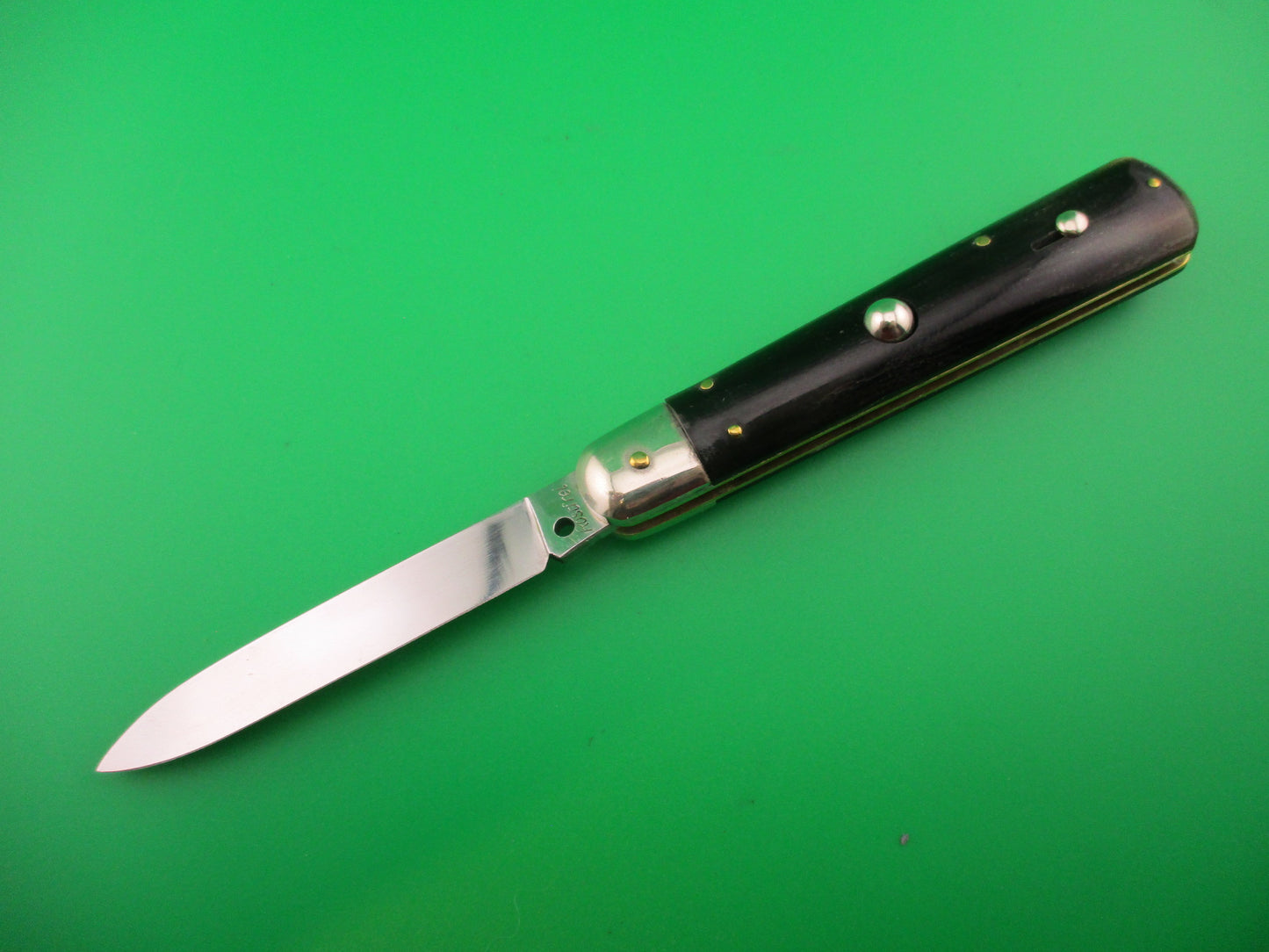Rostfrei 20cm Italian Horn Cigar Slip joint 1970s vintage NOS switchblade jack knife