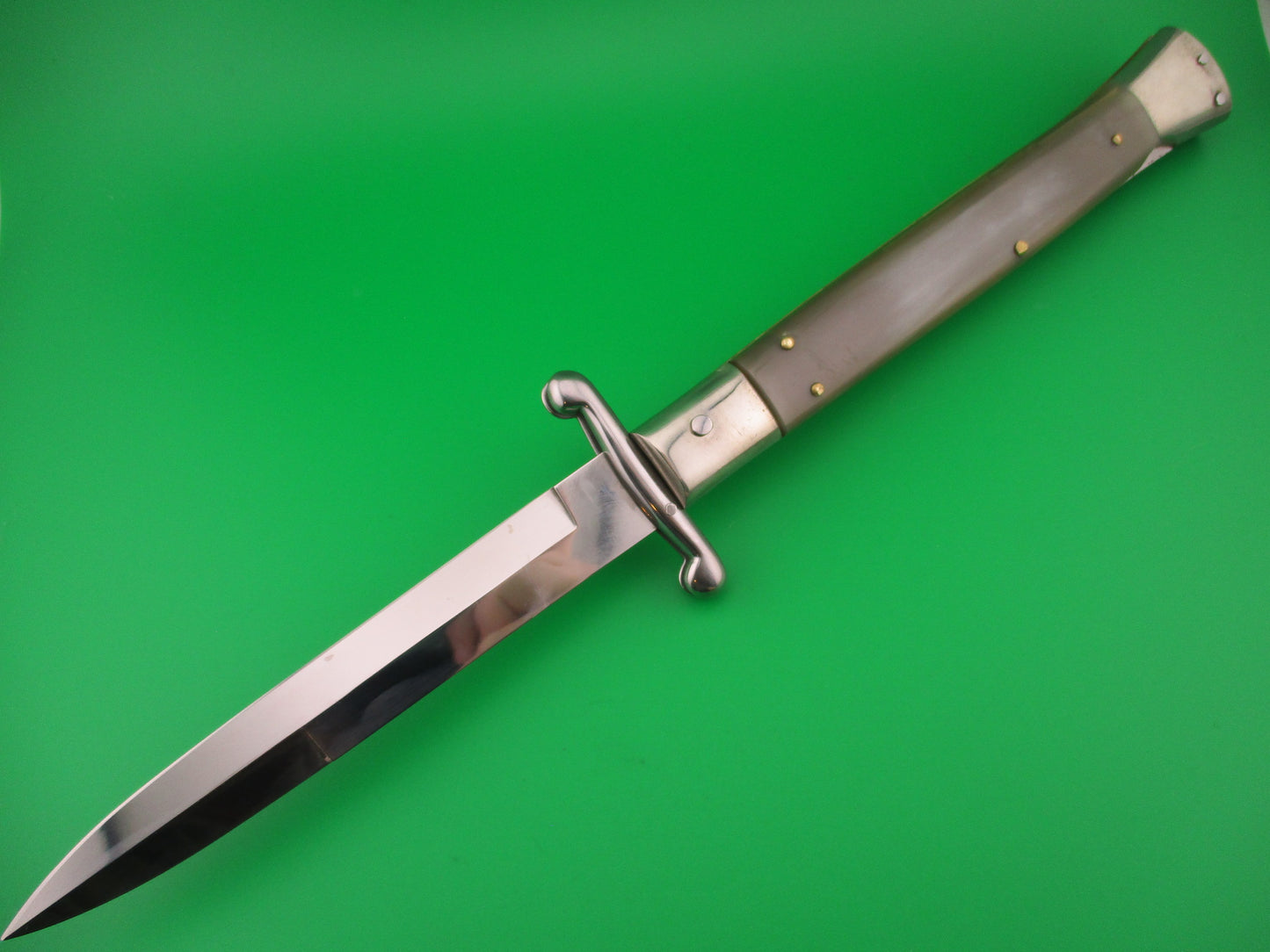 AGA CAMPOLIN 33cm Italian Swing Guard White Horn Pascotto automatic knife