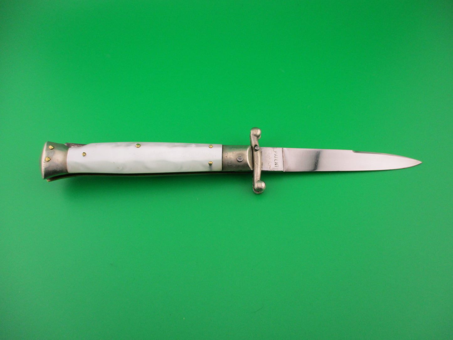 MADE IN ITALY INOXID 21cm Italian Pearlex Vintage Swing guard switchblade knife