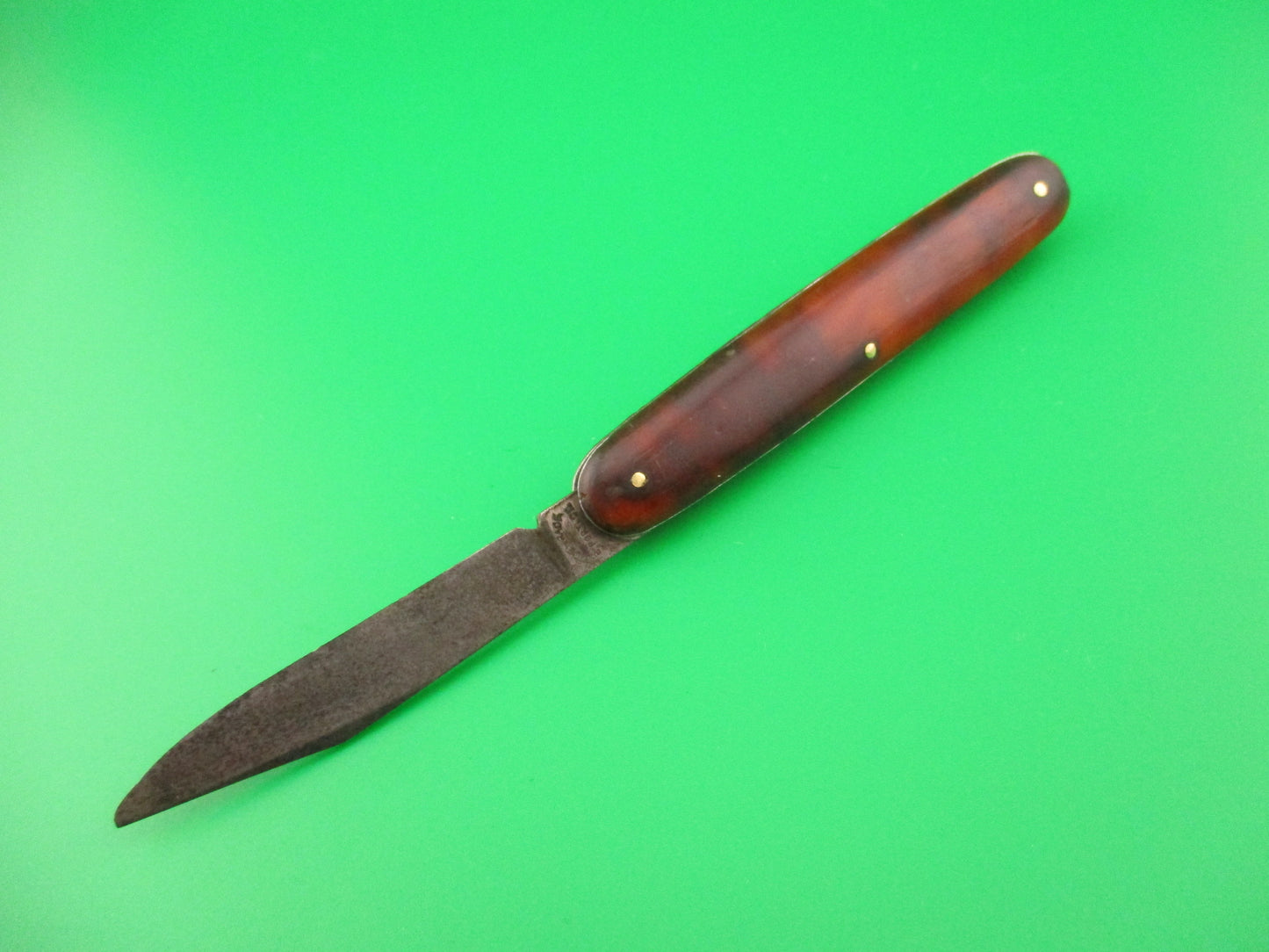PRESTO single Cigar Tortoise celluloid handle switchblade knife