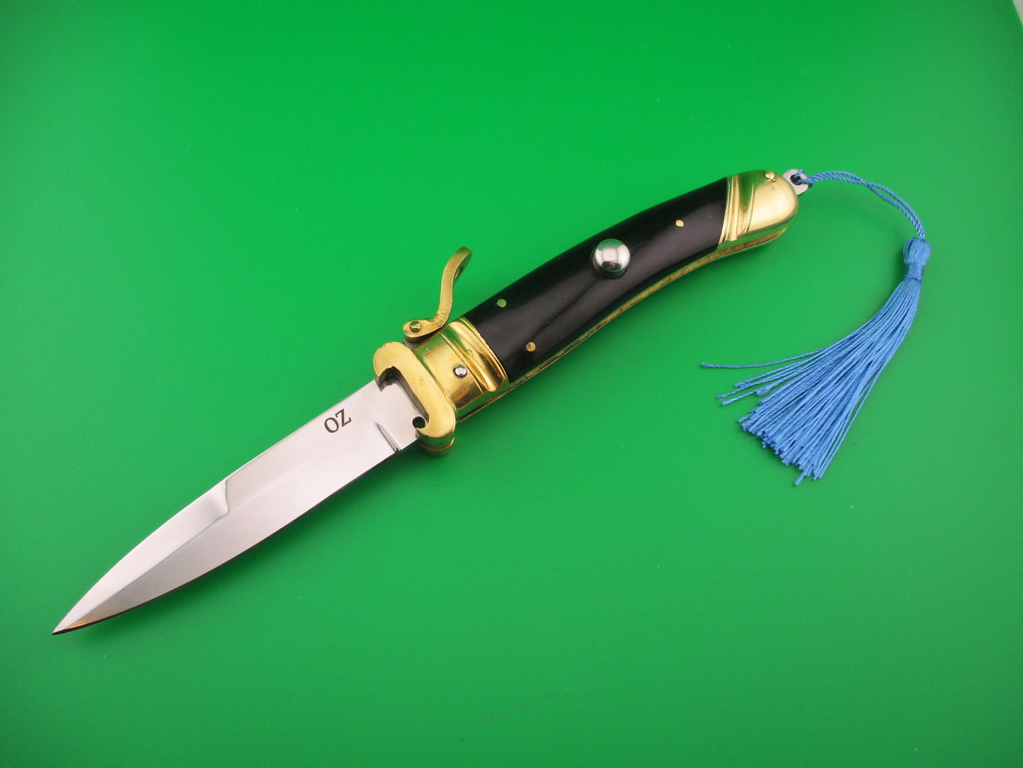OZ 23cm Scarperia Tonerini Italian Inspired Fulcrum Shell puller Custom Automatic Knife