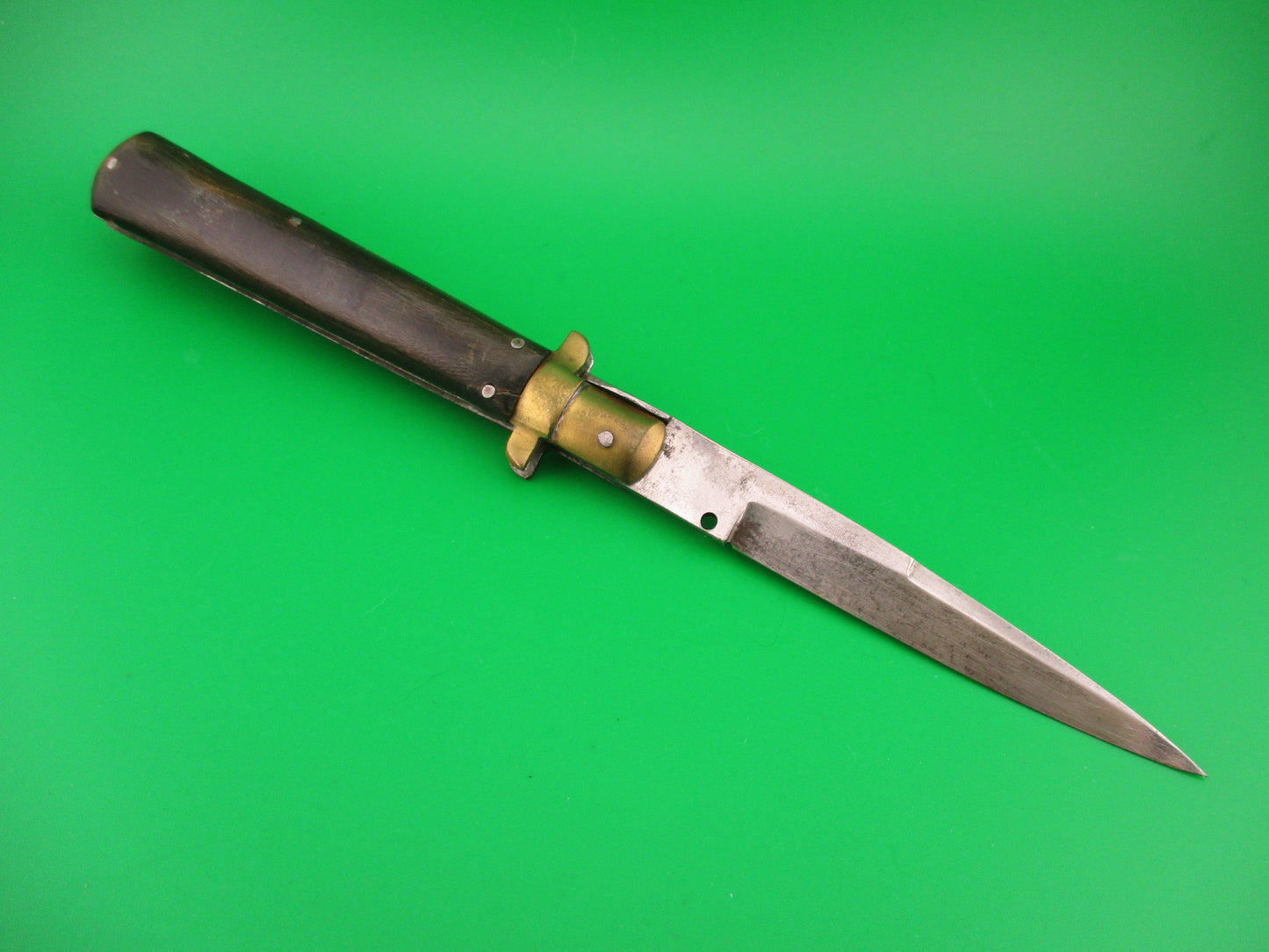 CAMPOBOSSO 22cm Italian Picklock Brass & Horn 1940s vintage automatic knife