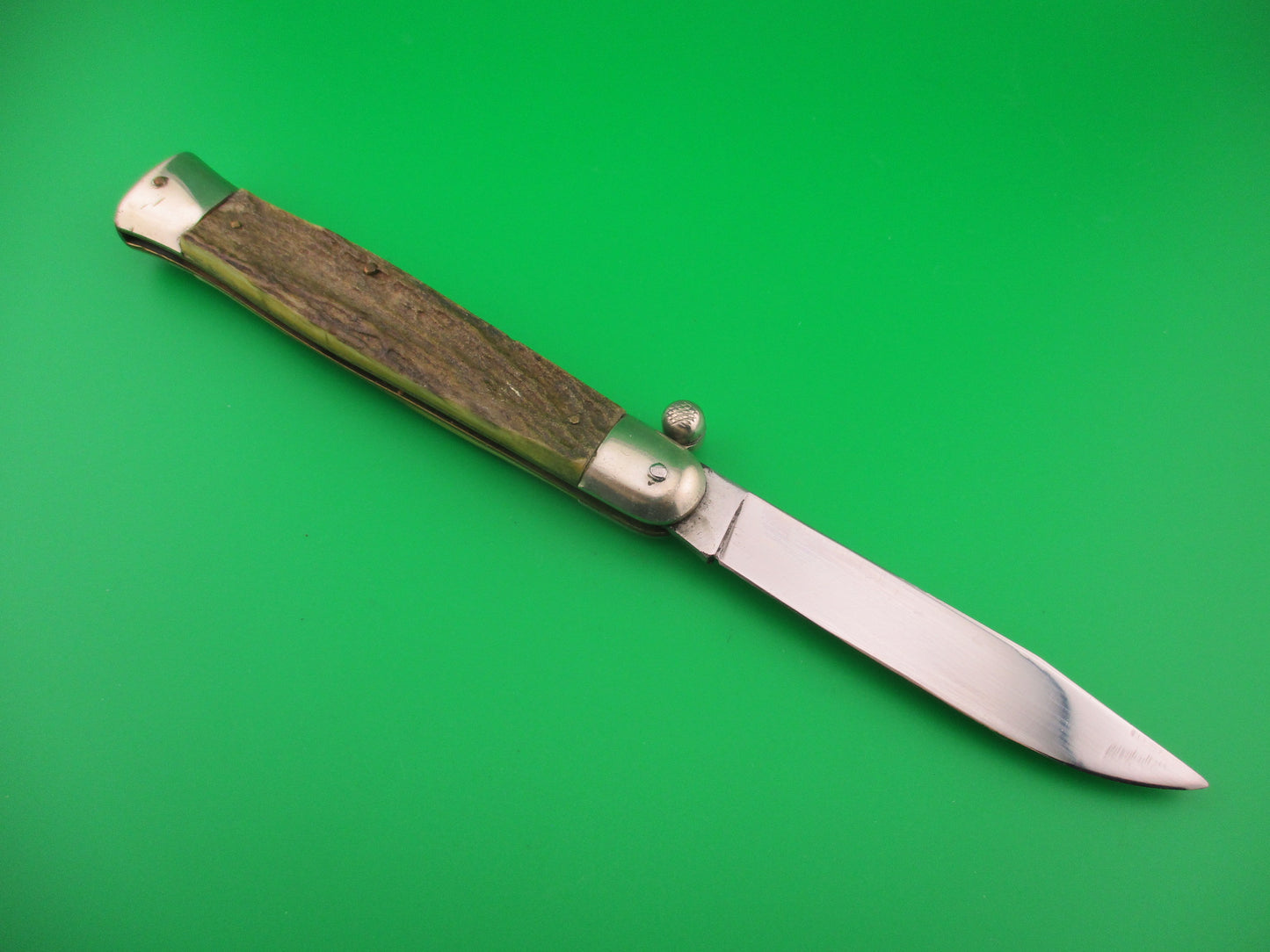 PAT ANG SZL ROSTFREI RAPID 25cm Italian Stag Knob Flip Open Vintage manual knife