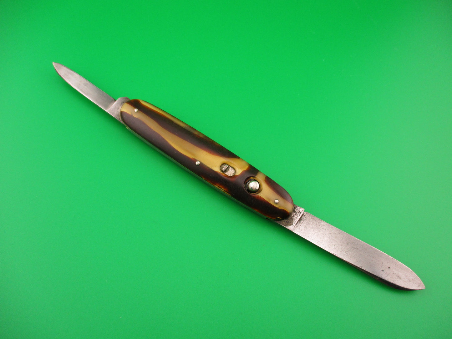 SCHRADE CUT CO Large 3 3/4" double Spear Butter & Molasses automatic knife