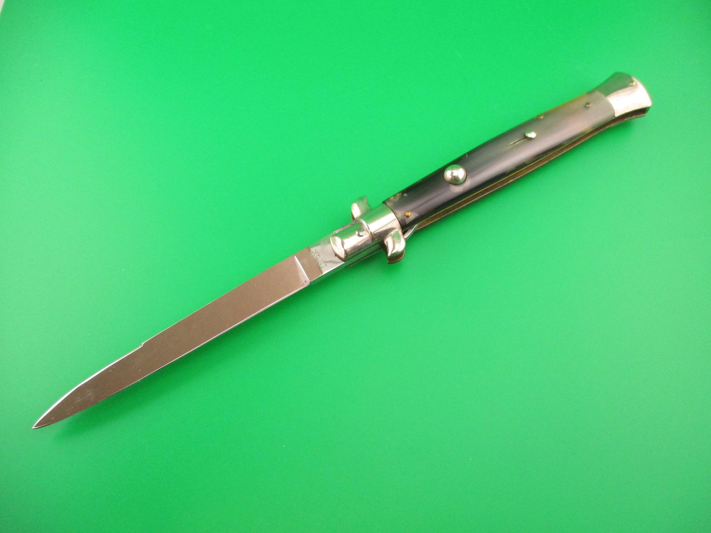 INOX PATENT 27cm Vintage Italian Stiletto BOBC Black & Green automatic knife