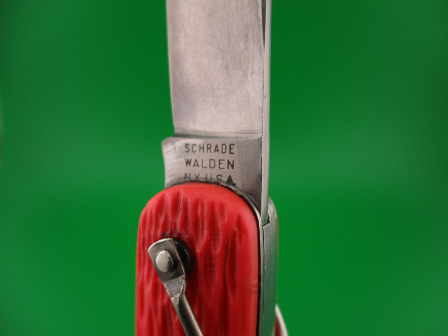 Schrade Walden MC1 Orange military paratrooper switchblade knife used by NASA