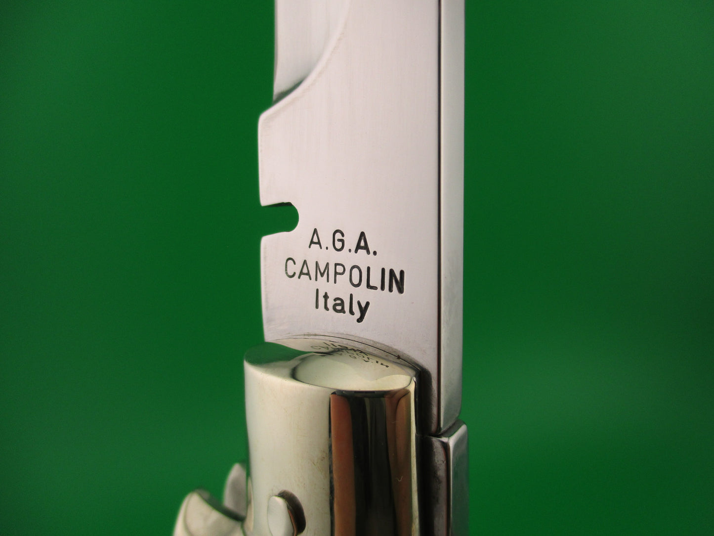 AGA CAMPOLIN ITALY 29cm Italian BLACK WIDOW Stag Fulcrum Wasp Square button knife