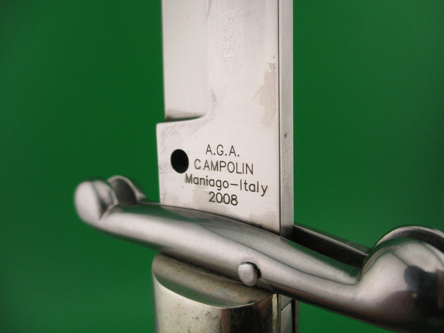 AGA CAMPOLIN 33cm Italian Swing Guard White Horn Pascotto automatic knife