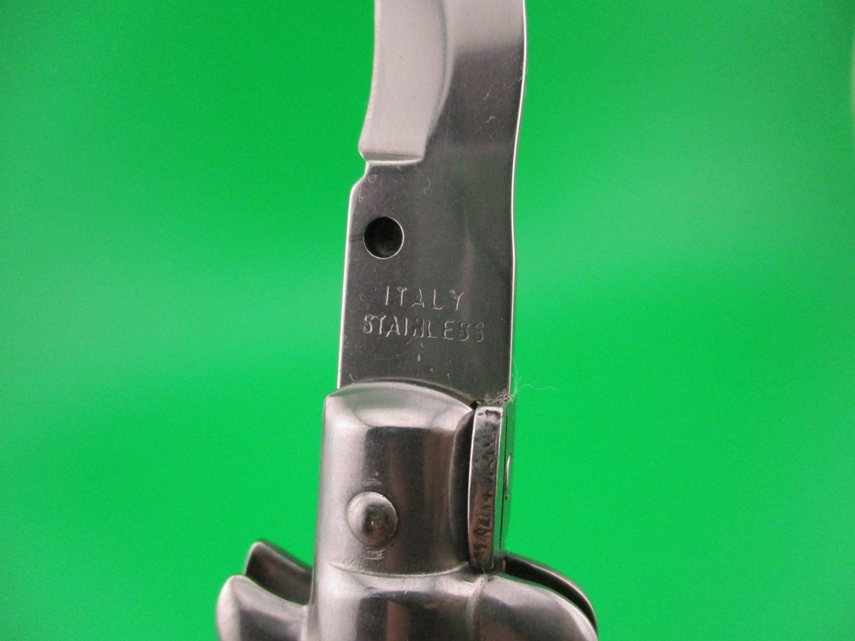 ITALY STAINLESS 22cm Italian Swivel bolster KRIS Purple Acrylic automatic knife